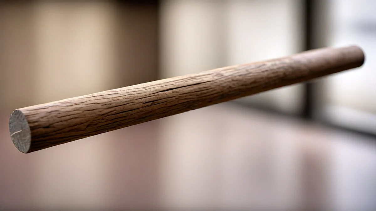 Un manico di utensile in metallo con un grip testurizzato e un'estremità arrotondata.
