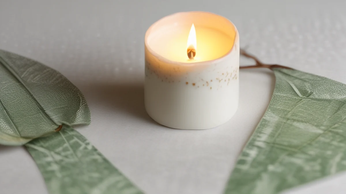 Candeia de papel washi, ton branco, textura de papel, folha zen, céu nublado, foco suave, detalhes fotorealistas